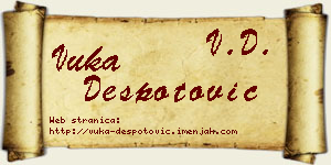 Vuka Despotović vizit kartica